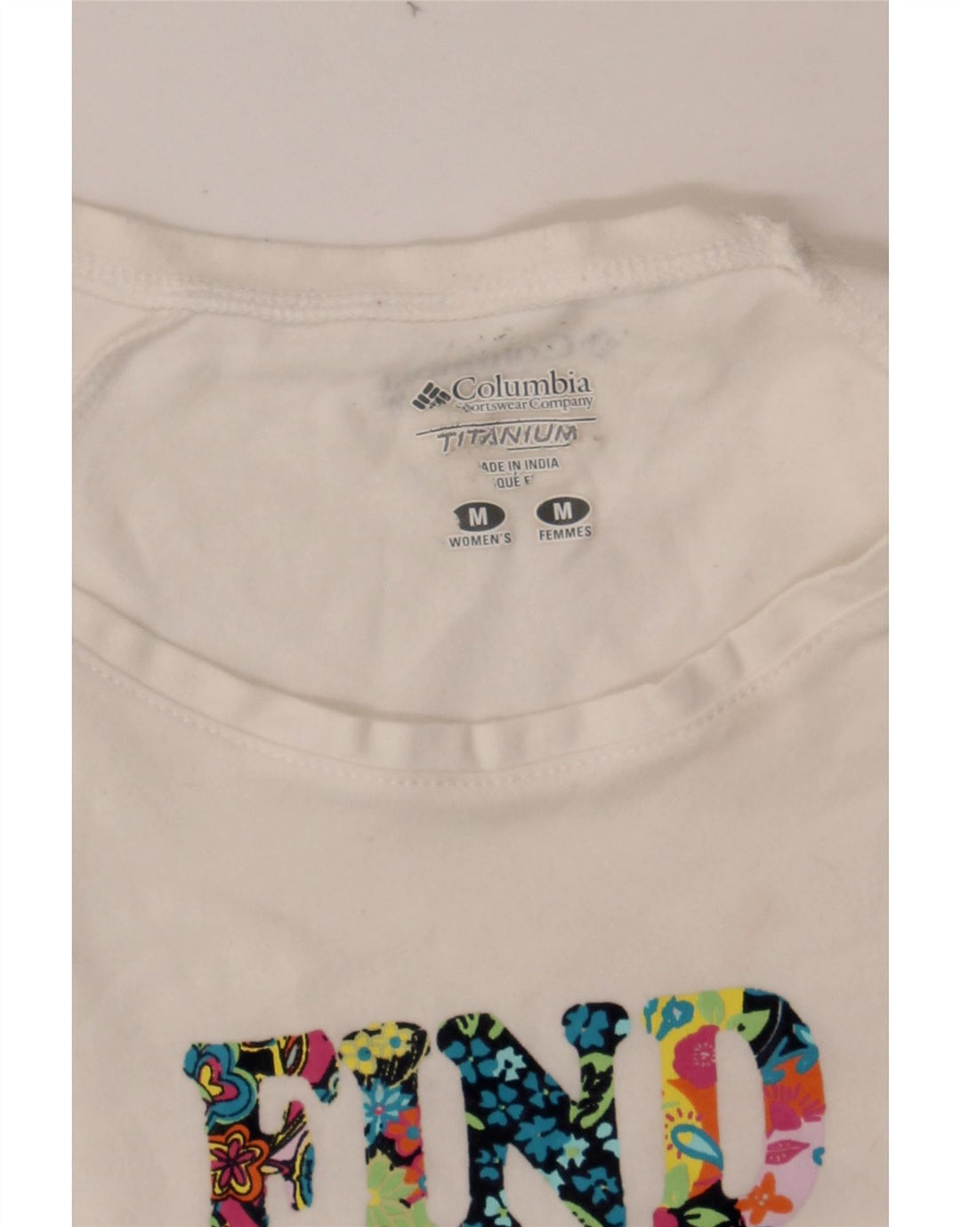 COLUMBIA Womens Titanium Graphic T-Shirt Top UK 14 Medium White