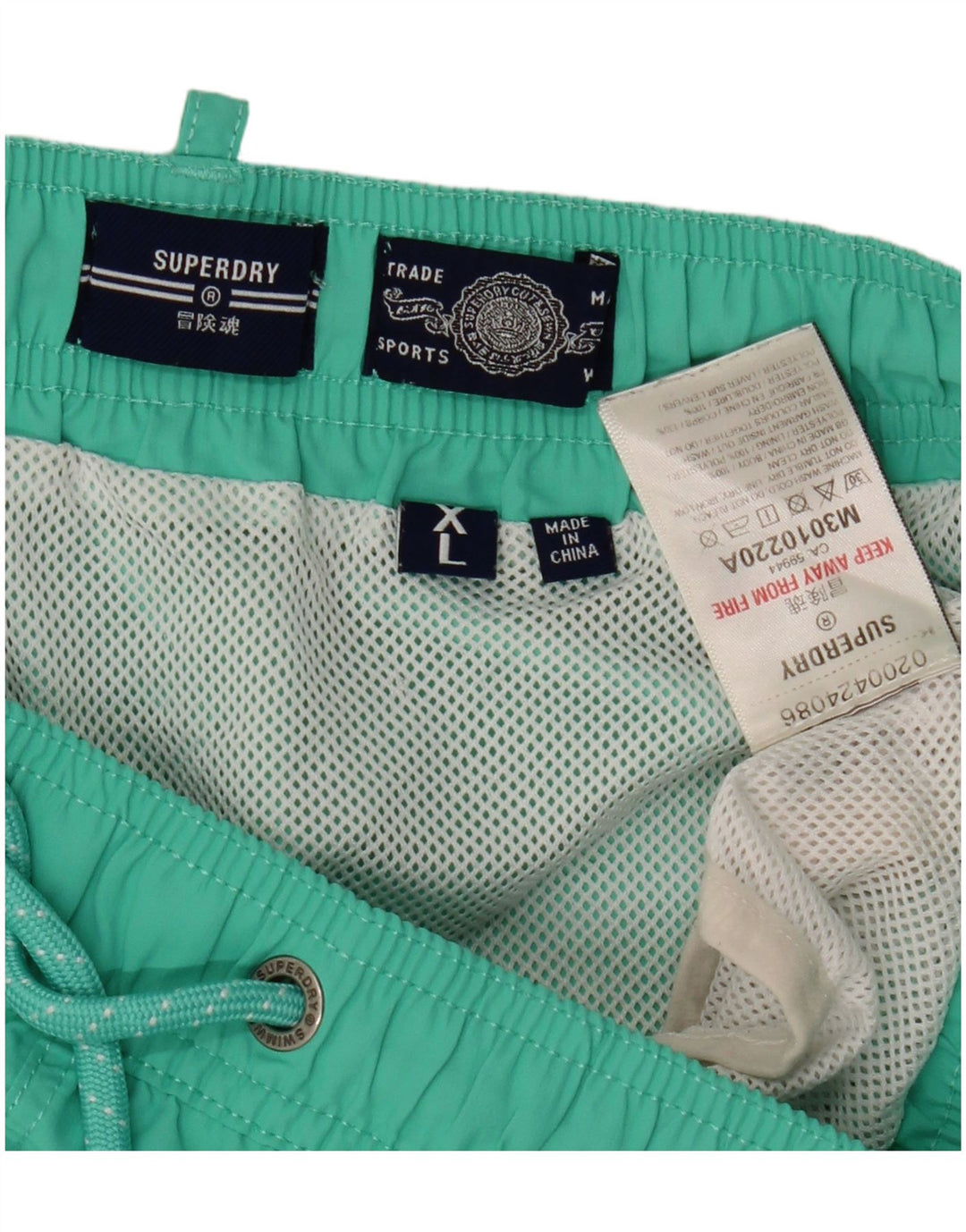 Męskie spodenki kąpielowe Superdry Graphic XL, zielone, poliestrowe