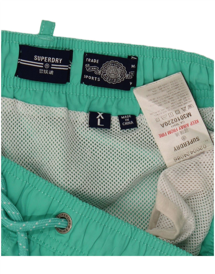 Męskie spodenki kąpielowe Superdry Graphic XL, zielone, poliestrowe