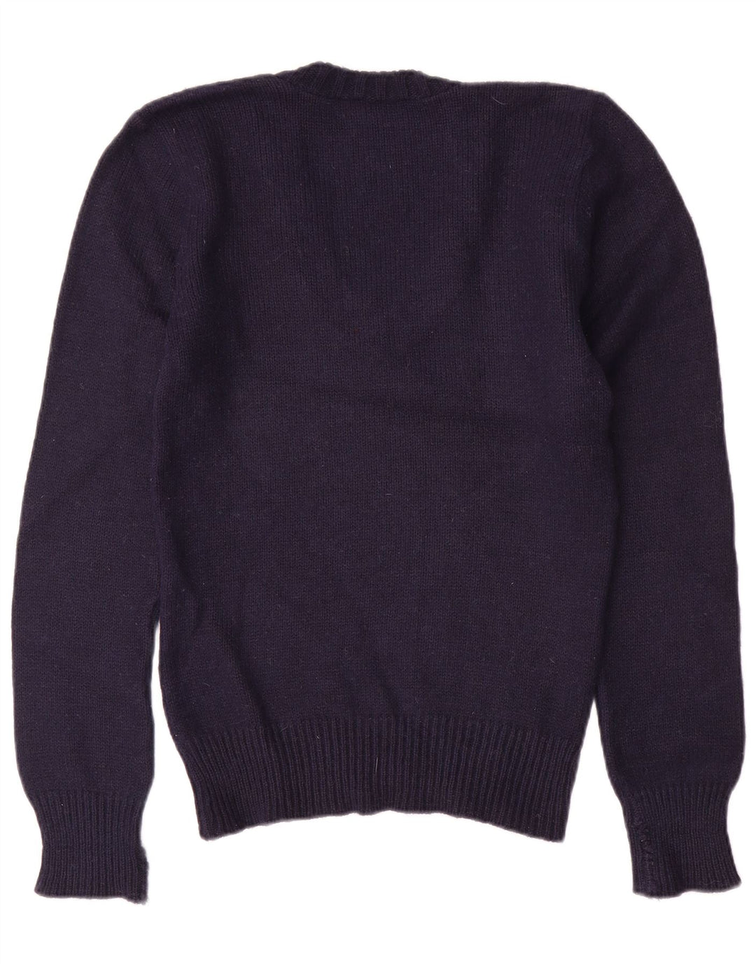 Sweter damski VINTAGE z dekoltem w kształcie litery V, UK 10, mały, granatowy