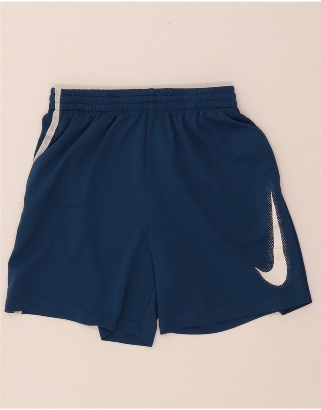 Spodenki sportowe NIKE Dri Fit dla dziewczynki 12-13 lat, duże, granatowe, z blokami kolorów