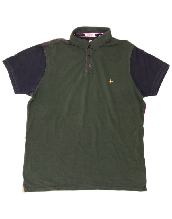Męska koszulka polo Jack Wills o klasycznym kroju XL, zielona, bawełniana w bloki kolorów