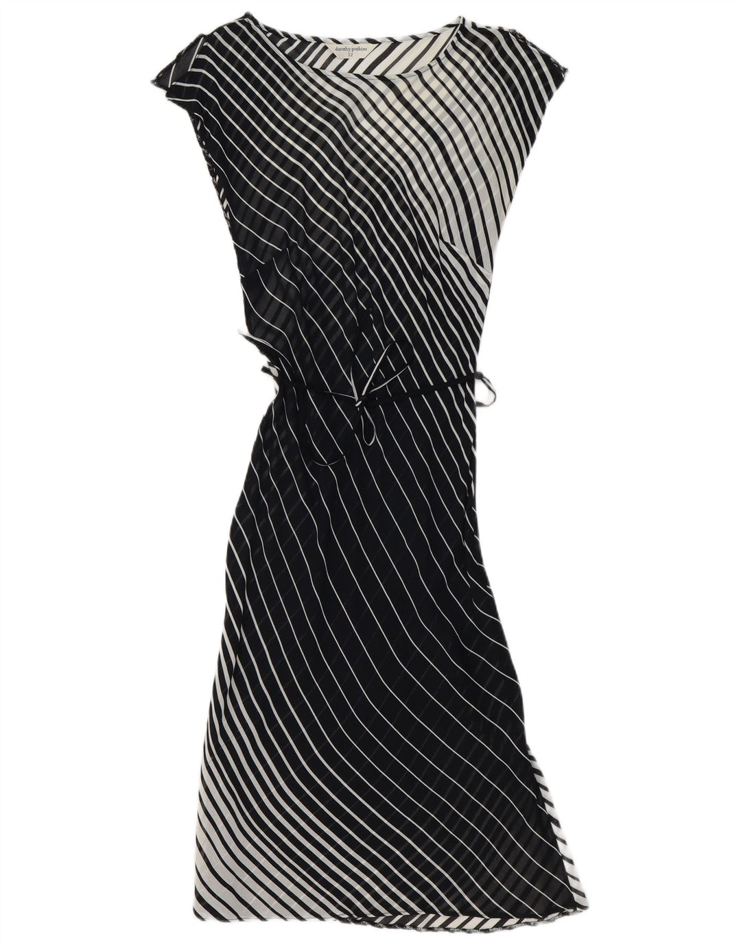 Dorothy Perkins Damska sukienka podstawowa bez rękawów UK 12, średnie czarne paski