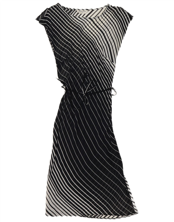 Dorothy Perkins Damska sukienka podstawowa bez rękawów UK 12, średnie czarne paski