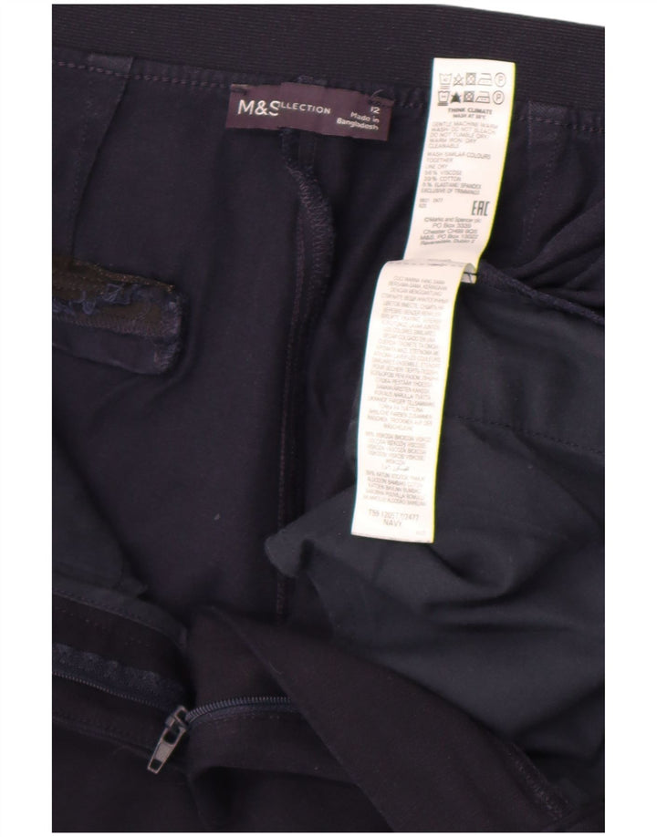 Damskie spodnie garniturowe Marks & Spencer UK 12 Medium W30 L26 Granatowe