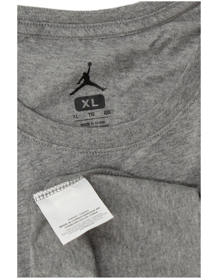 Męski T-shirt z grafiką Jordan, XL, szary, bawełniany