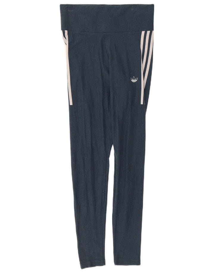 Legginsy damskie Adidas UK 14, duże, granatowe, bawełniane