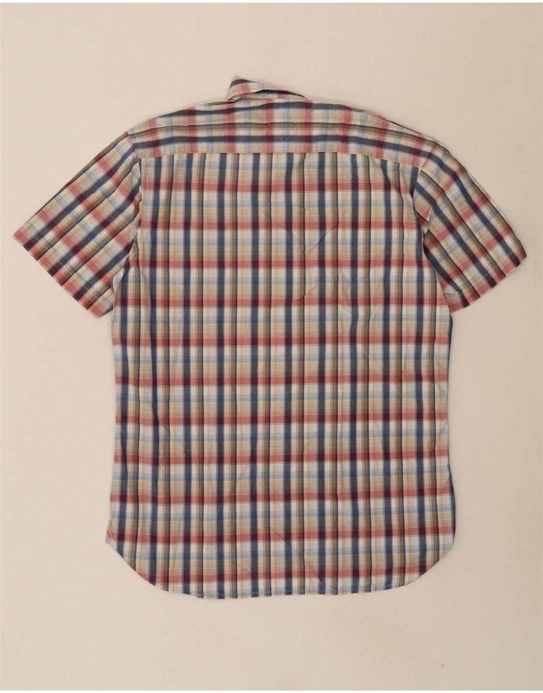 TOMMY HILFIGER Mens Short Sleeve Shirt Medium Multicoloured Check Cotton Vintage Tommy Hilfiger and Second-Hand Tommy Hilfiger from Messina Hembry 