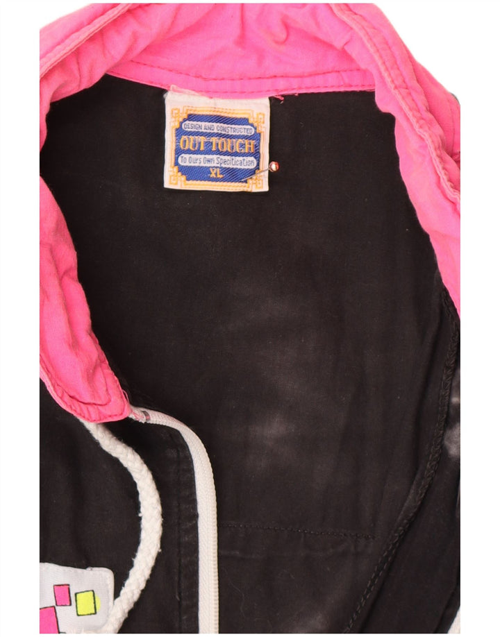 Damska kurtka dresowa VINTAGE z grafiką UK 18 XL w kolorze czarnym