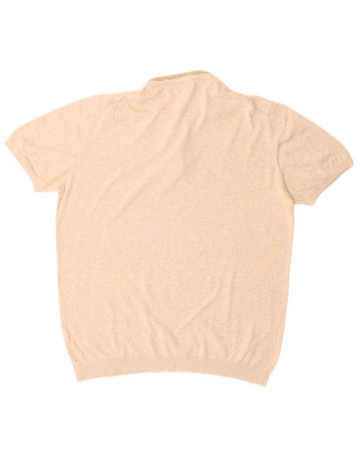 Męska koszulka polo Massimo Dutti, duża, beżowa, bawełniana