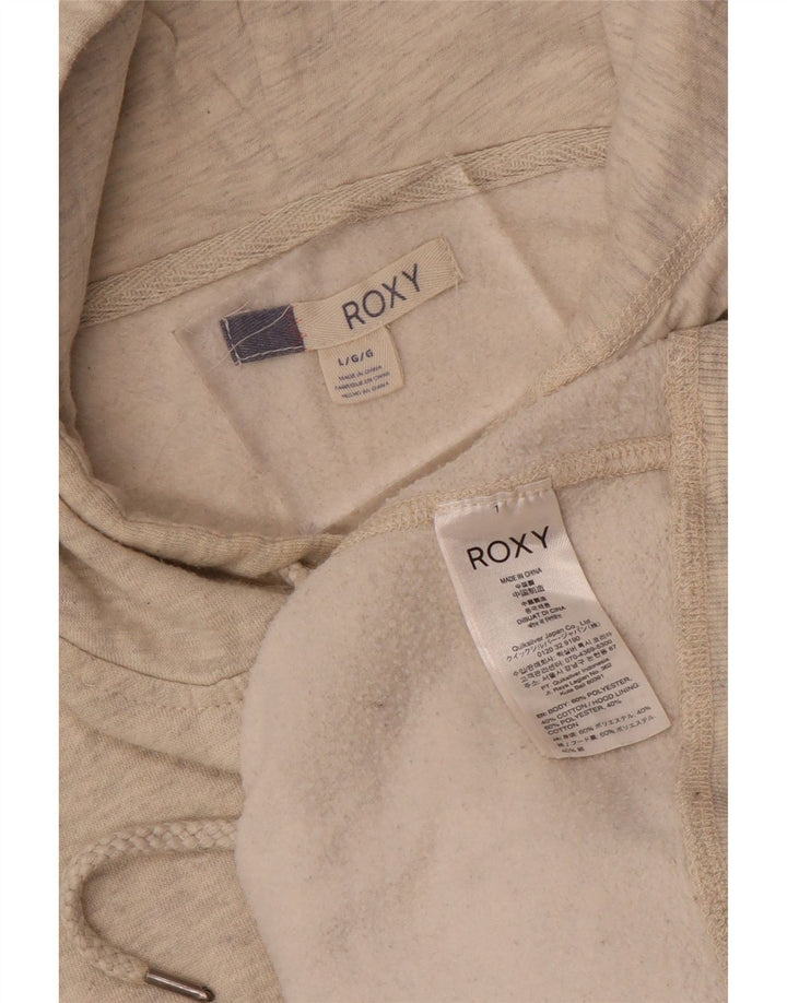 Damski sweter z kapturem ROXY UK 16, duży, beżowy, nakrapiany poliester
