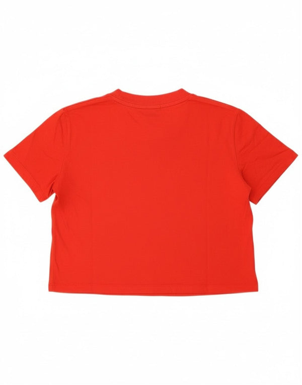 Damska koszulka Calvin Klein Crop Graphic Top UK 12, średnia czerwona bawełna