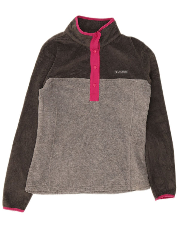 Damska bluza polarowa Columbia UK 10, mała, szara, z blokami kolorów, sportowa