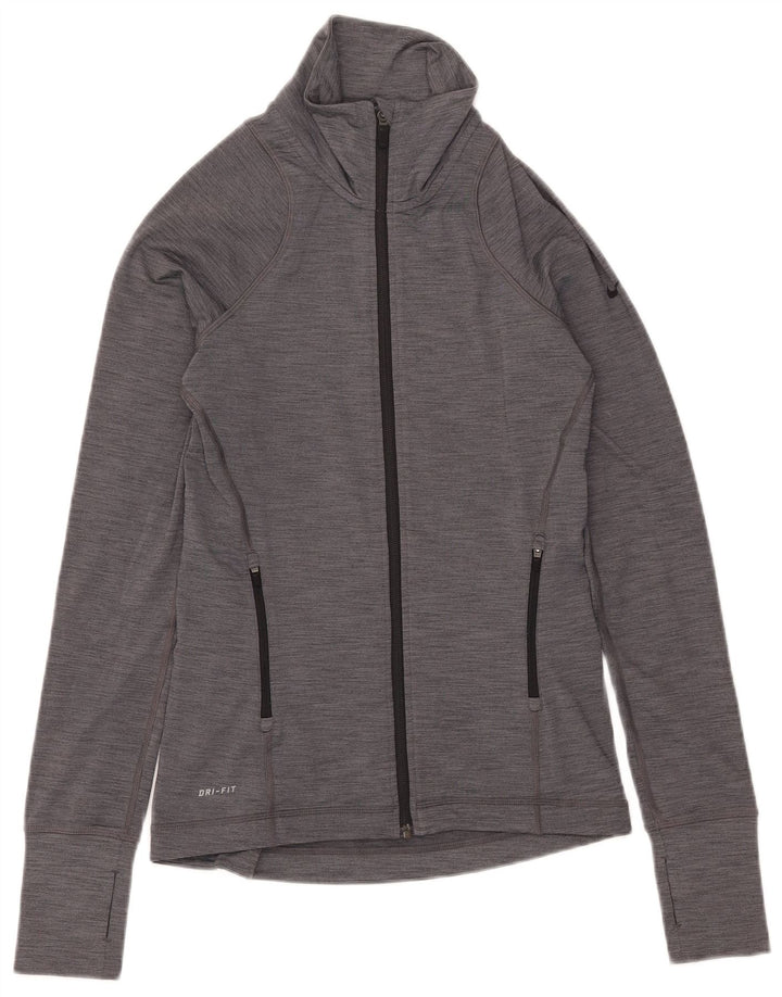 Damska kurtka dresowa Nike Dri Fit UK 10, mała, szara, nakrapiana