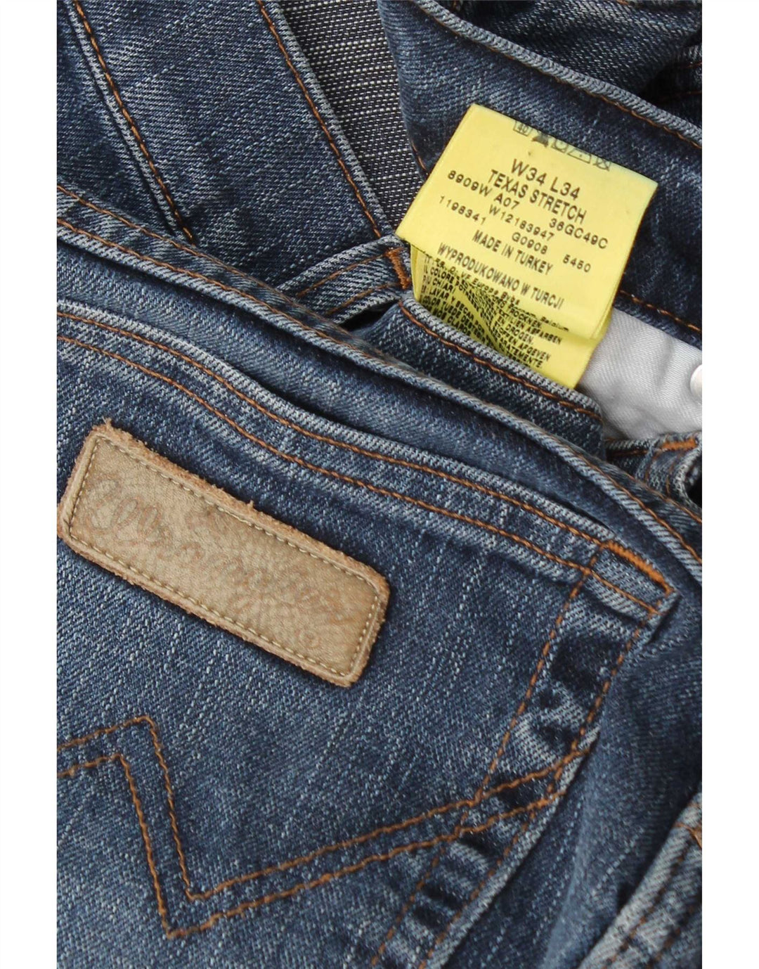 Męskie jeansy Wrangler Texas Stretch Straight W34 L34 Niebieskie, bawełniane