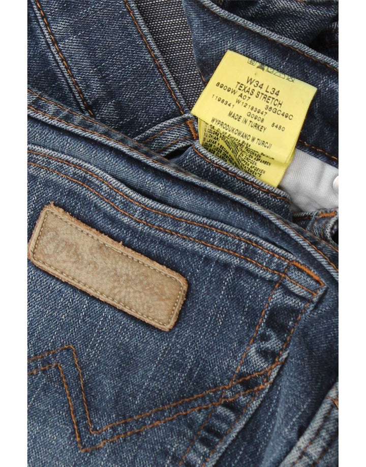 Męskie jeansy Wrangler Texas Stretch Straight W34 L34 Niebieskie, bawełniane