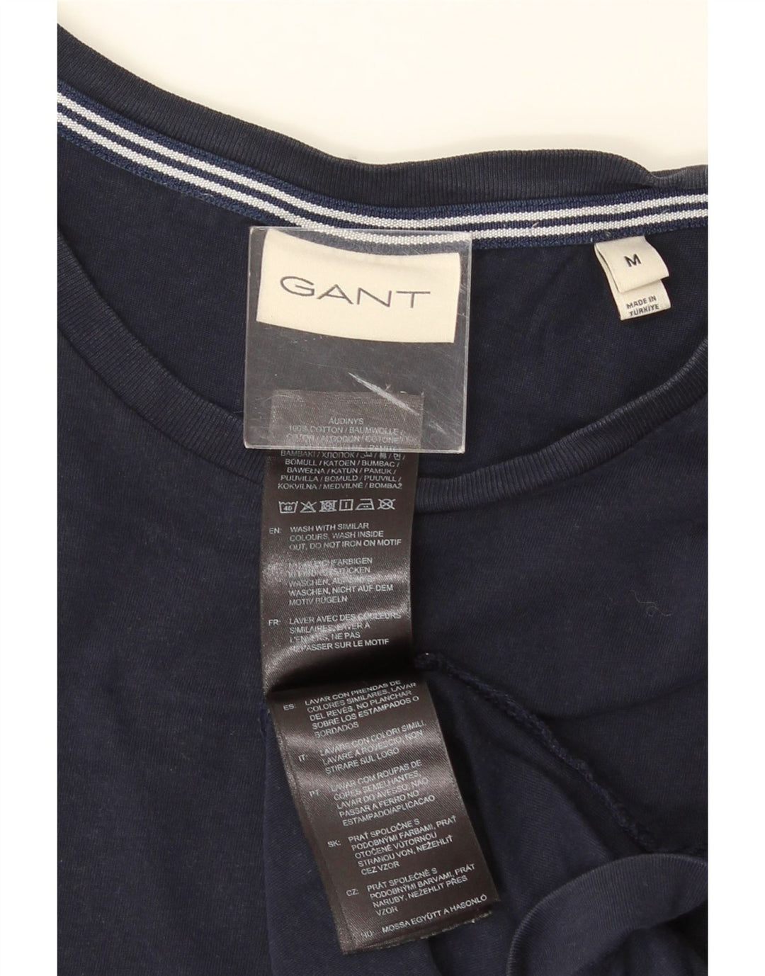 T-shirt męski GANT, średni, granatowy, bawełniany