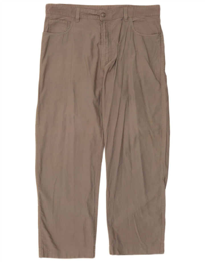 ERMENEGILDO ZEGNA Męskie proste spodnie codzienne W42 L30 Szara bawełna