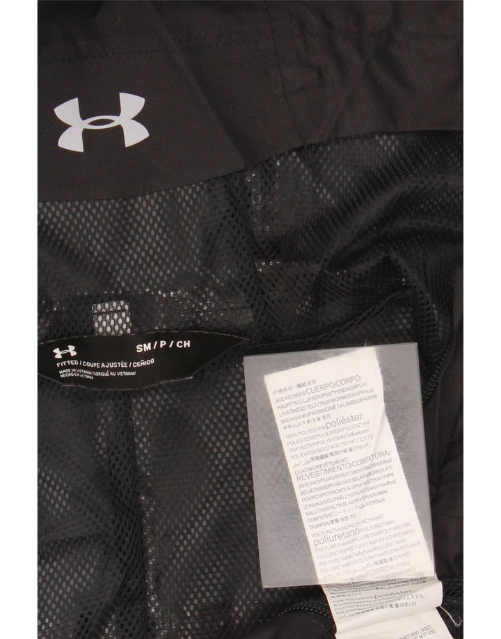 Męska kurtka przeciwdeszczowa z kapturem Under Armour UK 36, mała, czarna, z poliestru
