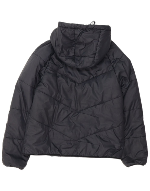 Damska kurtka z kapturem, oversize, wyściełana Nike UK 10, mała, czarna, poliester