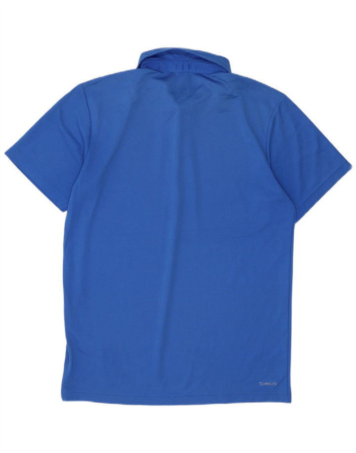 Męska koszulka polo Adidas Climalite, mała, niebieska, z poliestru