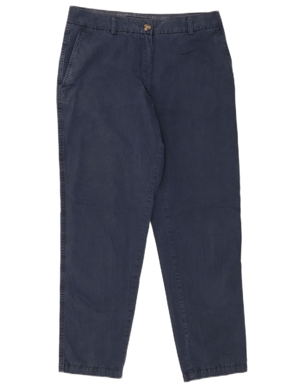 Marks & Spencer Womens Tapered Chino Trousers UK 10 Small W30 L25 Navy Blue