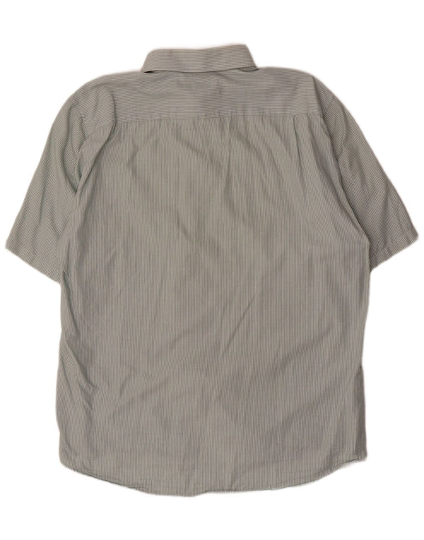 Dkny Męska koszula slim fit z krótkim rękawem XL, bawełniana w zielone prążki