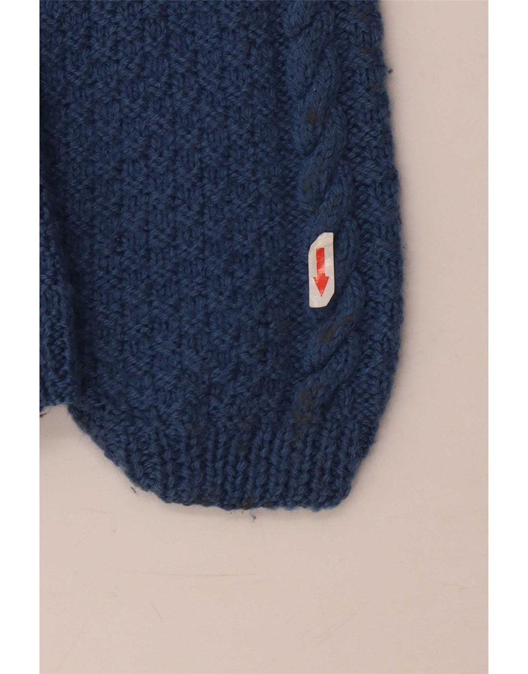 Vintage męski sweter z dekoltem w łódkę, średni niebieski