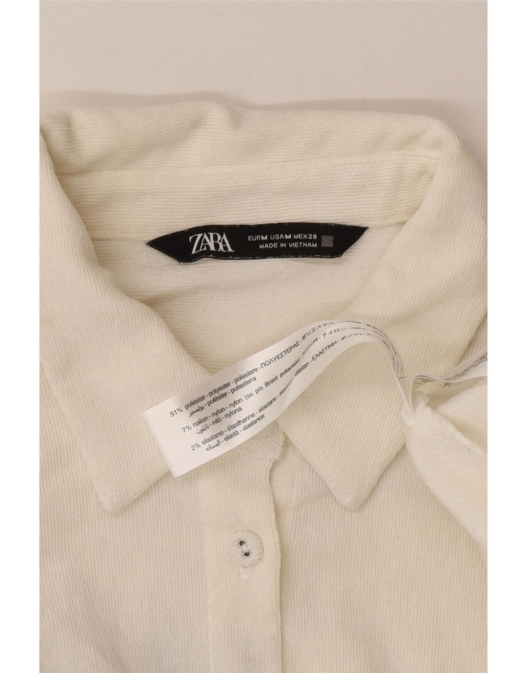 Damska koszula oversize Zara UK 14, średni biały poliester