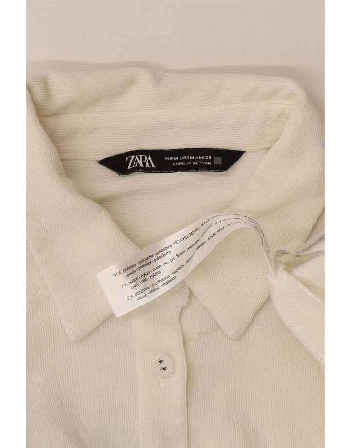 Damska koszula oversize Zara UK 14, średni biały poliester