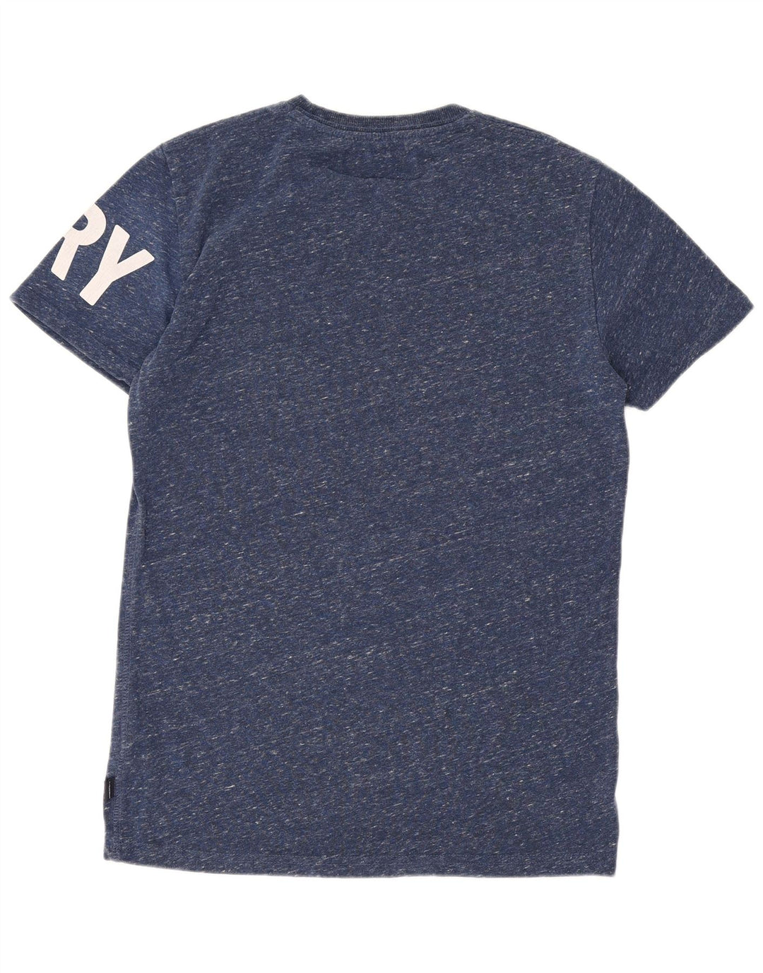 Męski T-shirt z grafiką Superdry, mały, granatowy, nakrapiany poliester