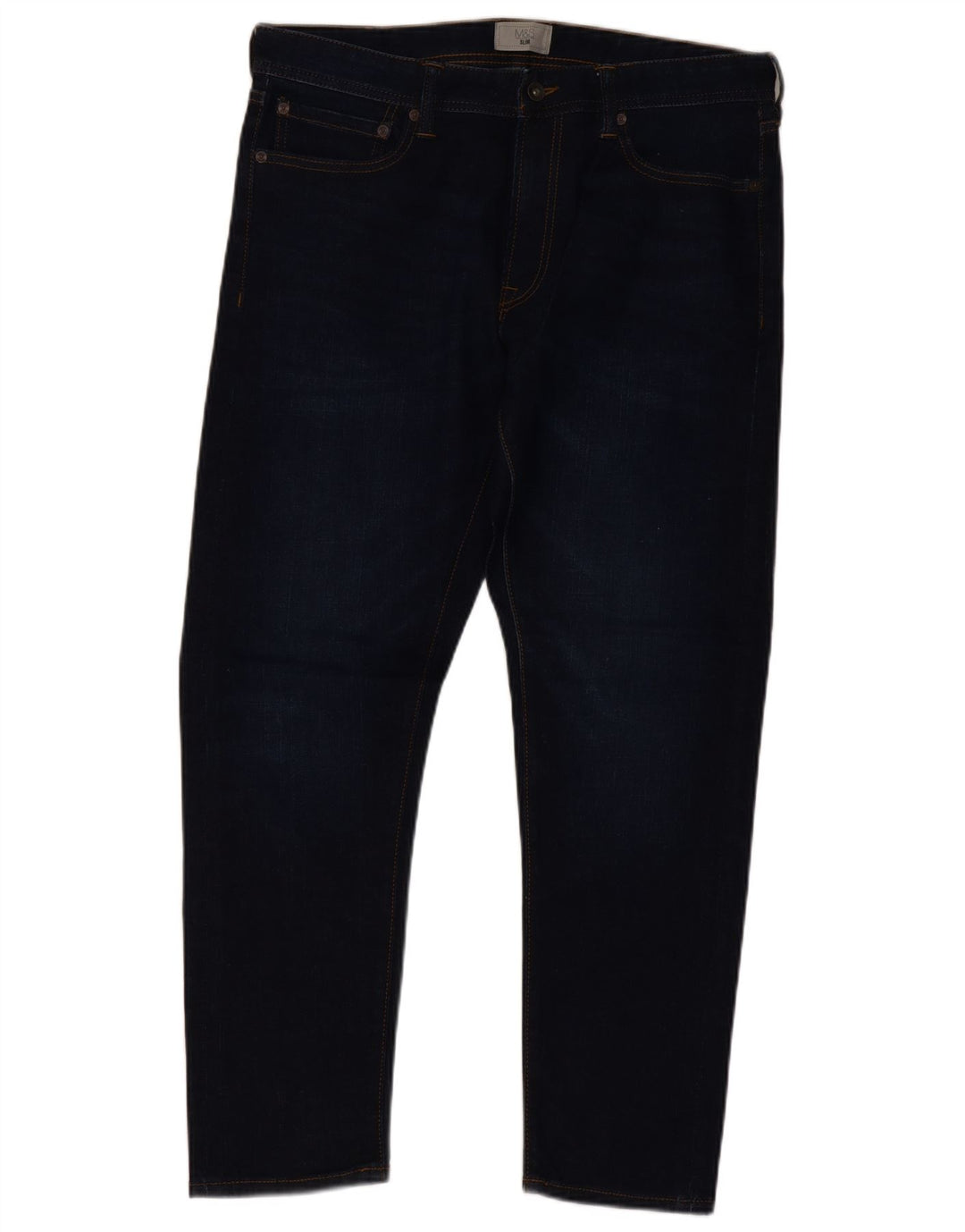 Marks & Spencer Męskie jeansy slim W34 L29 Granatowe, bawełniane