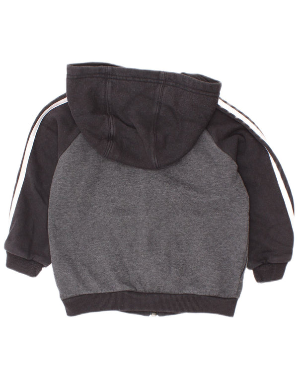 Adidas Baby Boys Sweter Zip Hoodie Sweter 12-18 Miesięcy Szara Bawełna z blokami kolorów