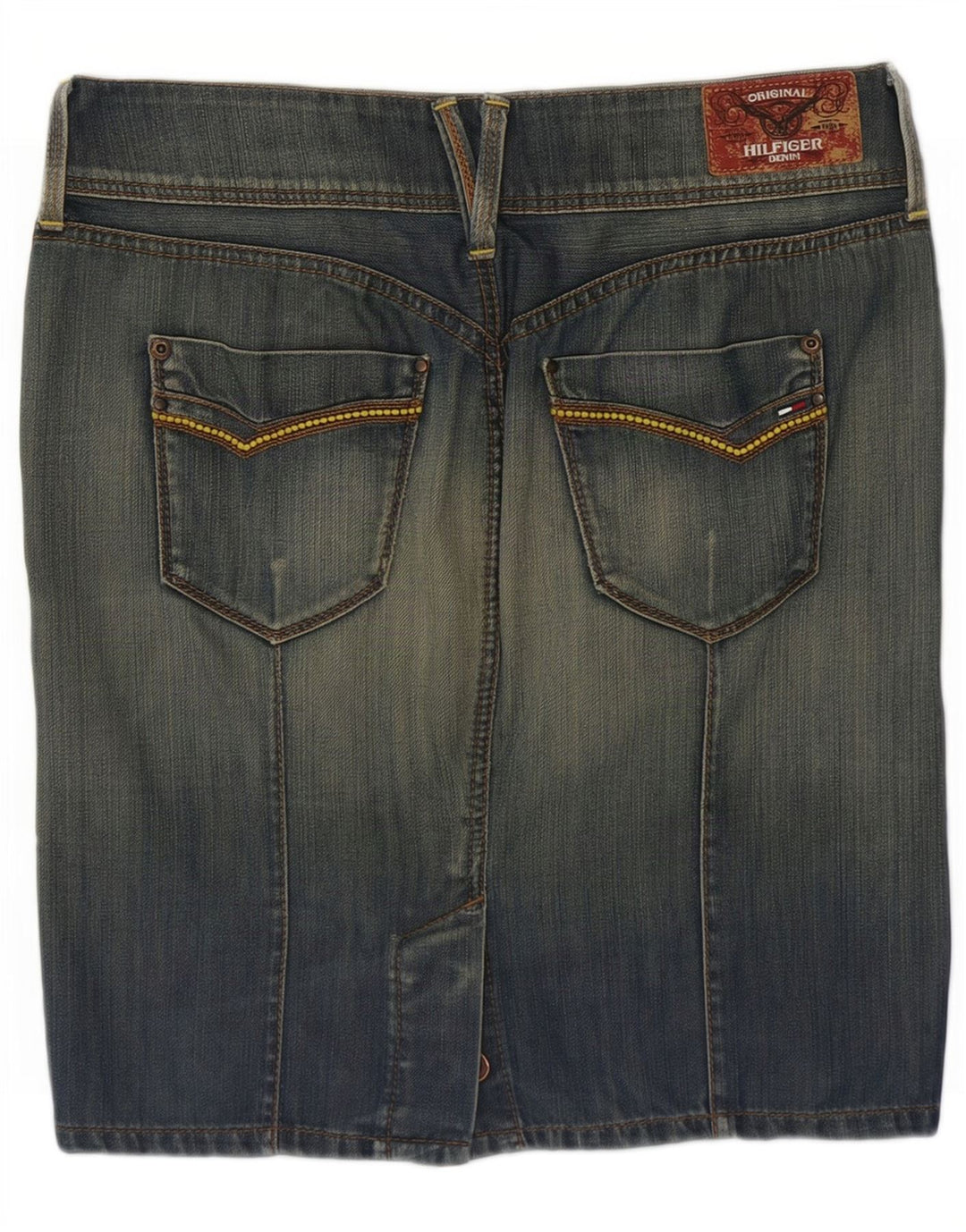 Spódnica dżinsowa Tommy Hilfiger Sonora, średnia W34, niebieska bawełna