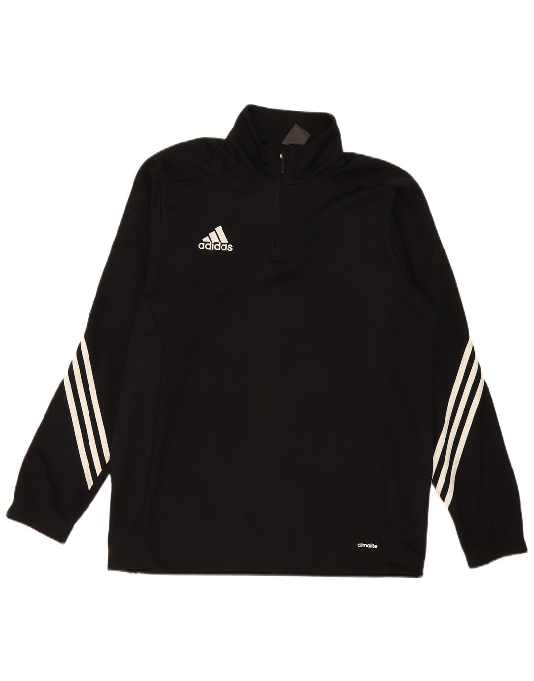Adidas Męski dres Climalite z zamkiem błyskawicznym na szyi, duży czarny poliester