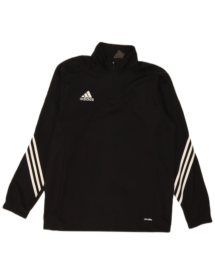 Adidas Męski dres Climalite z zamkiem błyskawicznym na szyi, duży czarny poliester