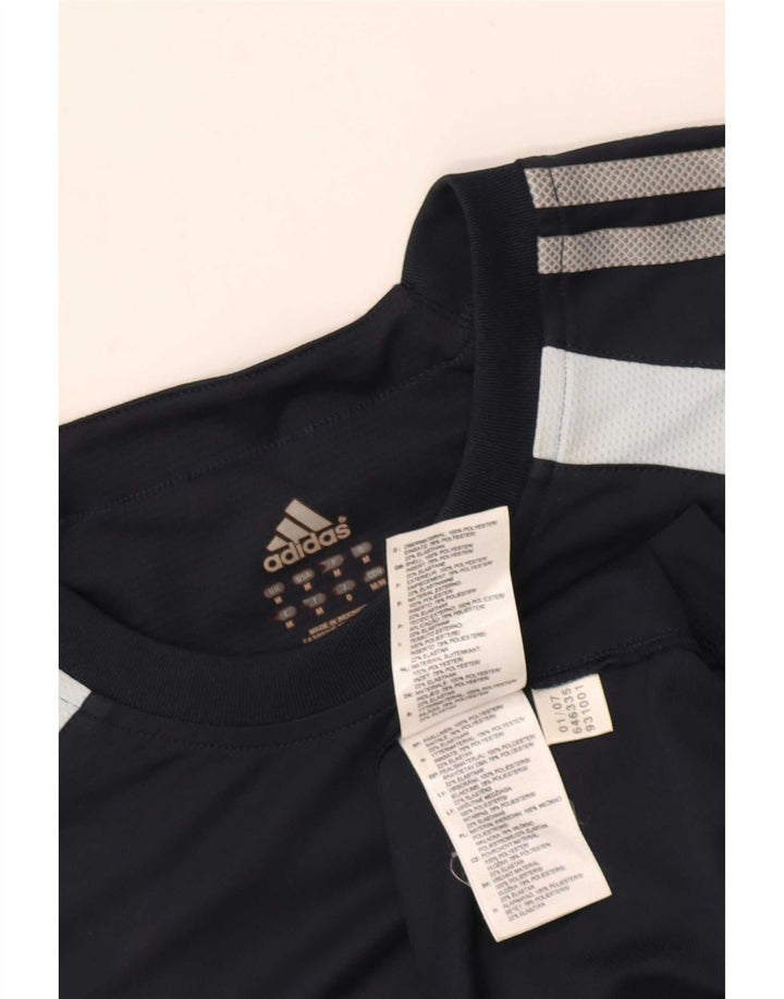 T-shirt męski Adidas Top, średni, granatowy, poliester z blokami kolorów