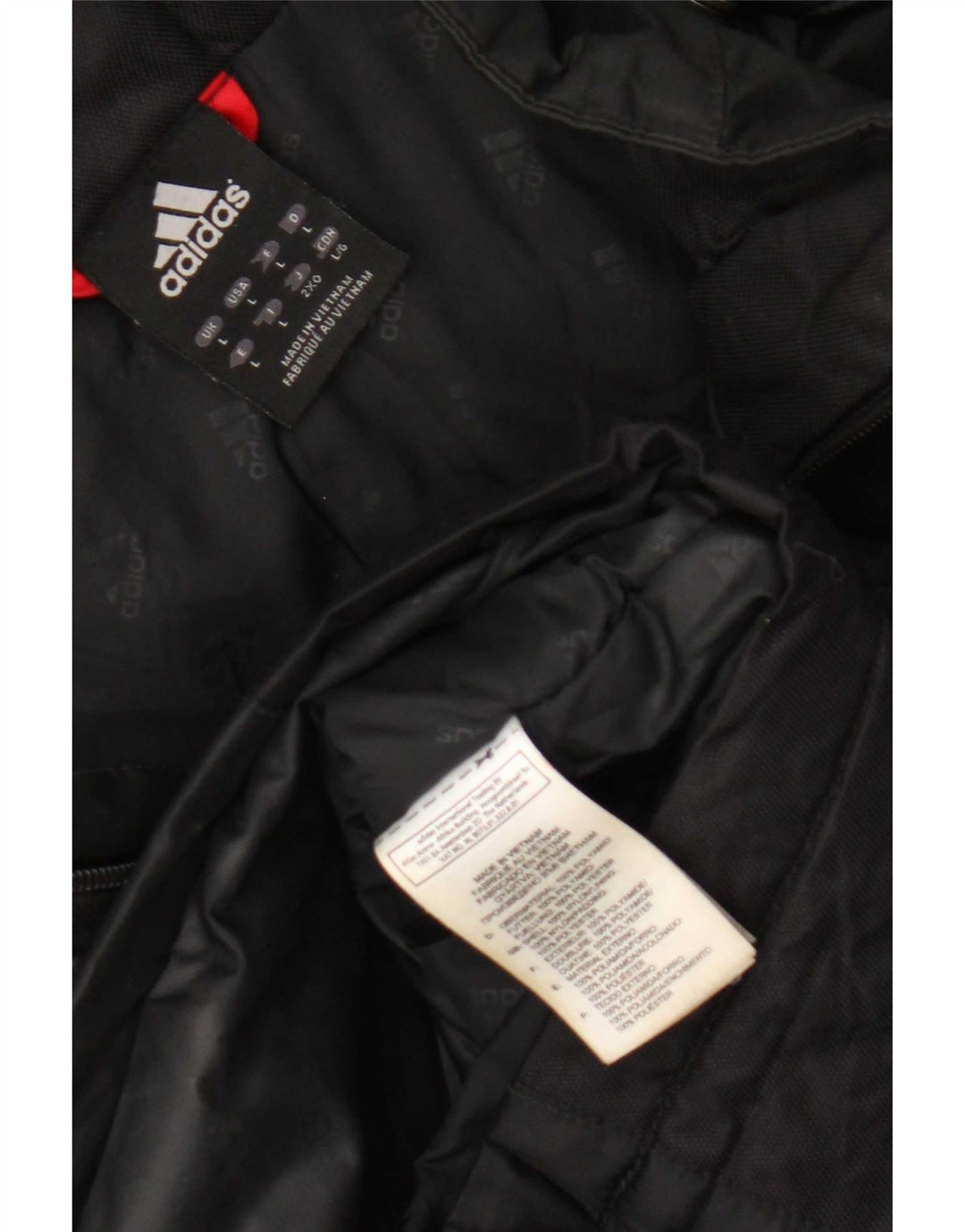 Męska kurtka z kapturem Adidas UK 40, duża, czarna, poliamidowa