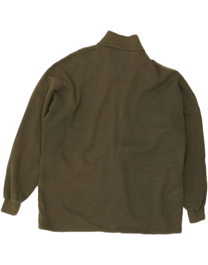 LEE Mens Zip Neck Sweatshirt Jumper XL Khaki Cotton Vintage Lee and Second-Hand Lee from Messina Hembry 