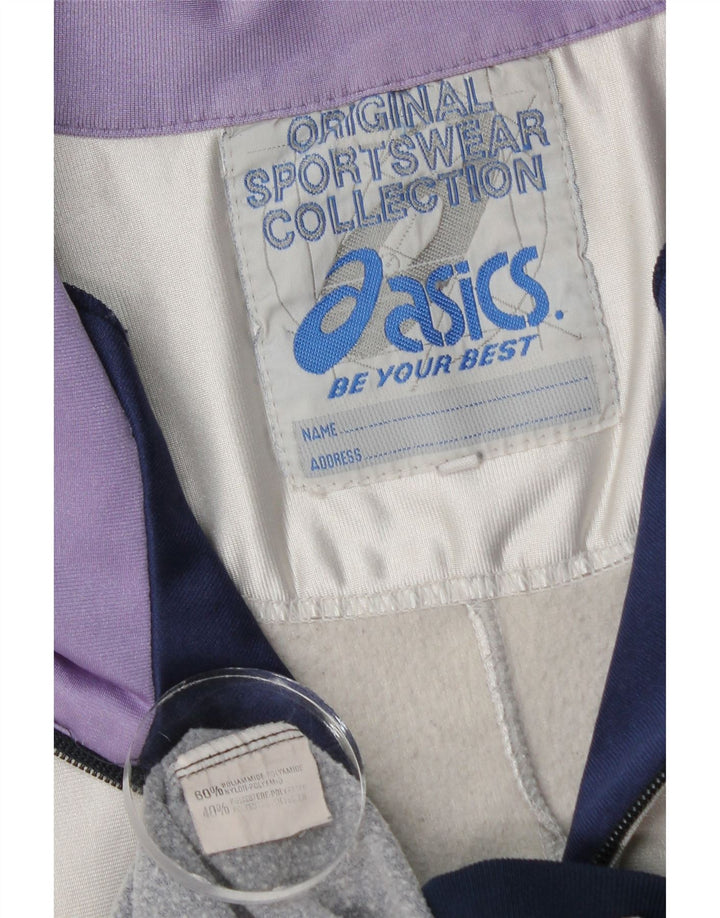 Męska kurtka dresowa Asics z grafiką, średnia granatowa, blok kolorów