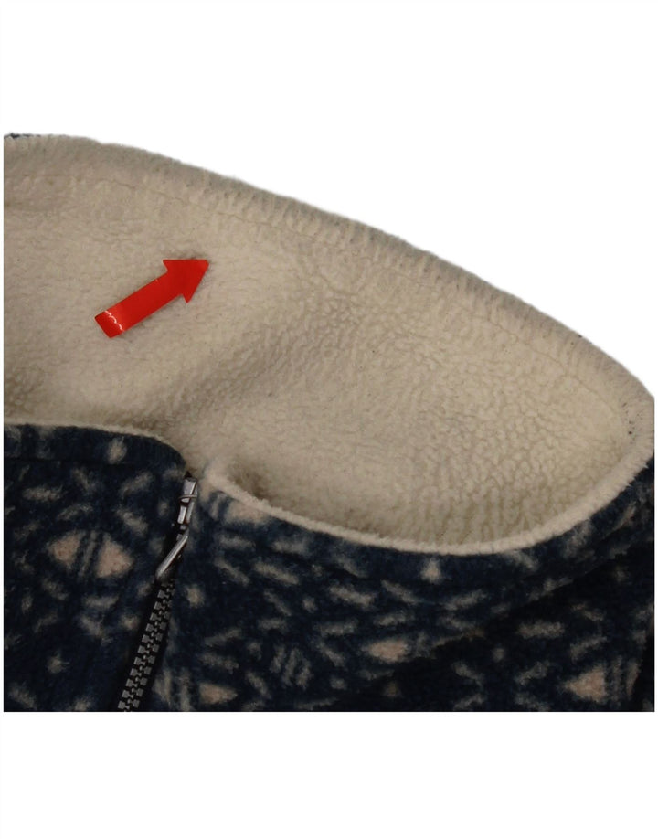 Męski sweter polarowy Aesse z zamkiem błyskawicznym, średni biały Fair Isle