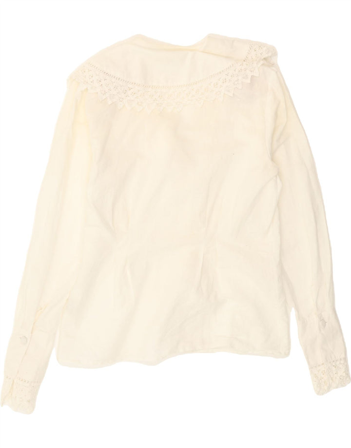 BENETTON Womens Shirt Blouse IT 46 Large White Ramie Vintage Benetton and Second-Hand Benetton from Messina Hembry 