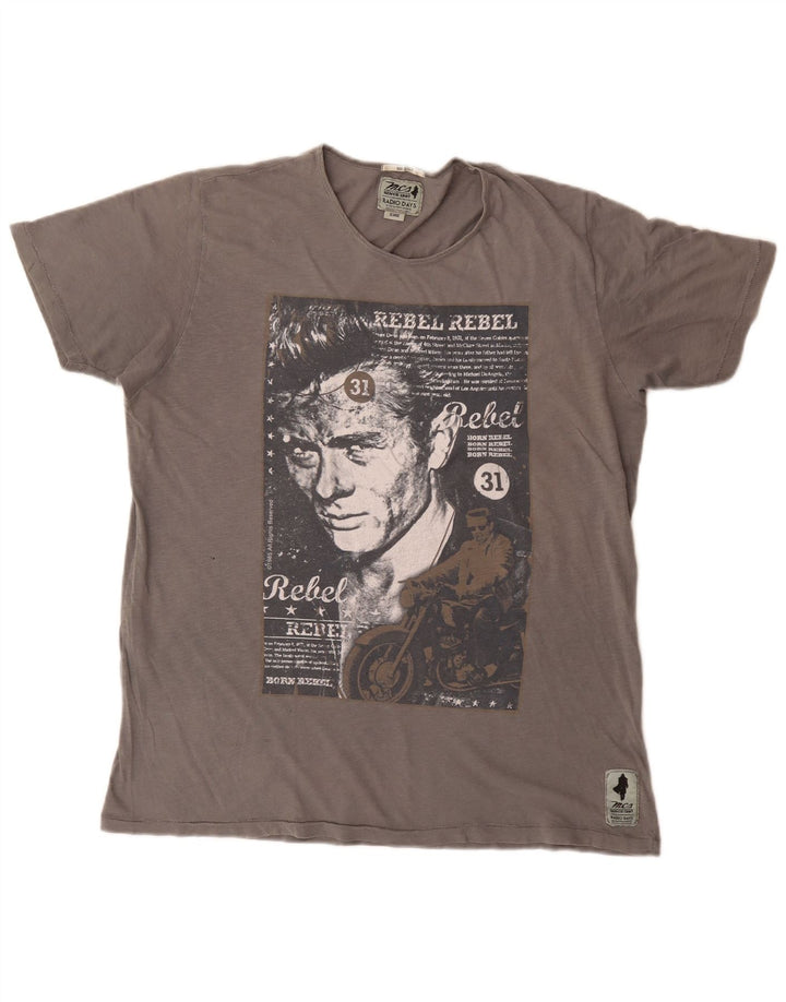 Męska koszulka z grafiką Marlboro Classics Top XL, szara, retro