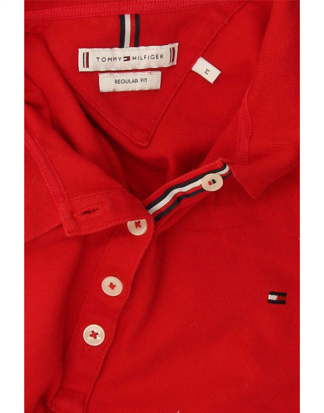 Damska koszulka polo o regularnym kroju Tommy Hilfiger UK 12, średnia czerwień