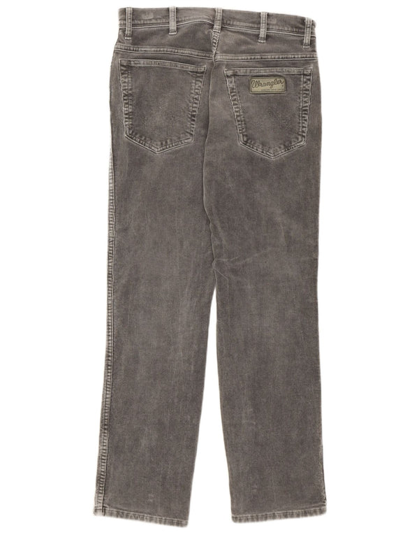 Męskie spodnie sztruksowe Wrangler Texas Stretch Straight W32 L30 Szara bawełna