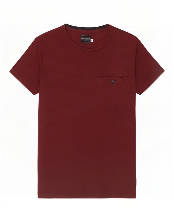 T-shirt męski Jack & Jones, mały, bordowy, bawełniany