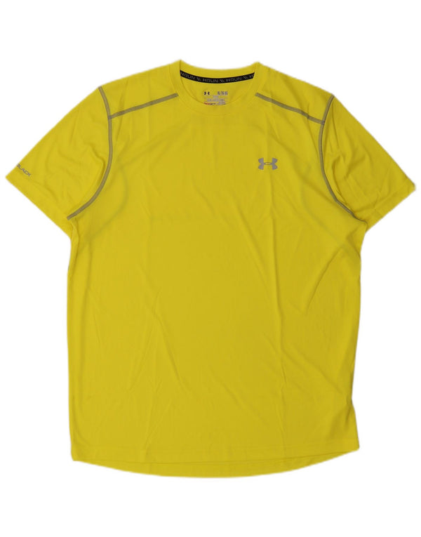 Męska koszulka t-shirt Under Armour Heat Gear, XL, żółty poliester