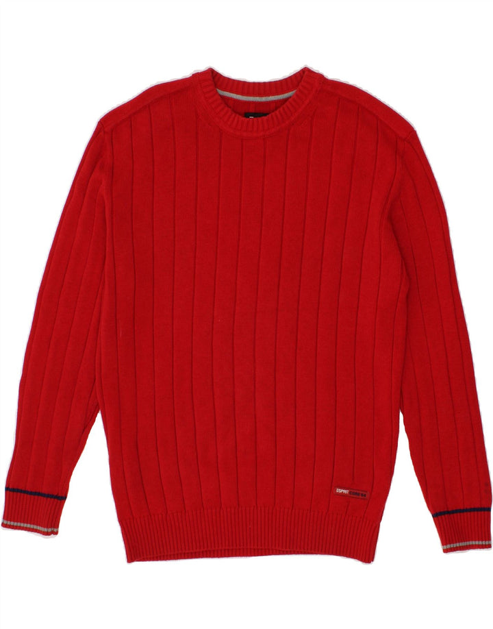 ESPRIT Mens Crew Neck Jumper Sweater Large Red Cotton Vintage Esprit and Second-Hand Esprit from Messina Hembry 