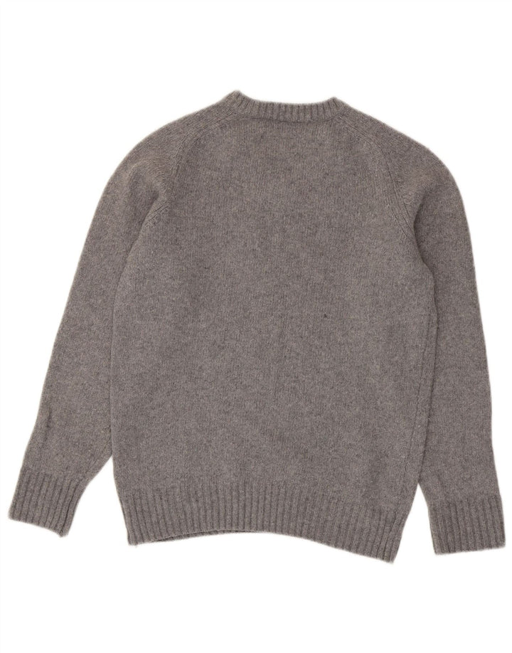Męski sweter Zara z dekoltem w kształcie litery V, średnioszary, wełniany