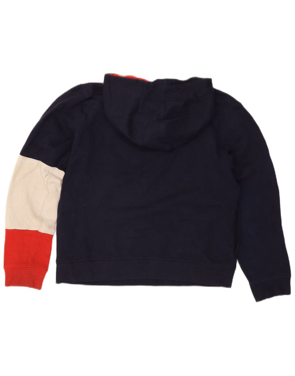 Damska bluza z kapturem Fila Graphic UK 16, duża, granatowa, z blokami kolorów